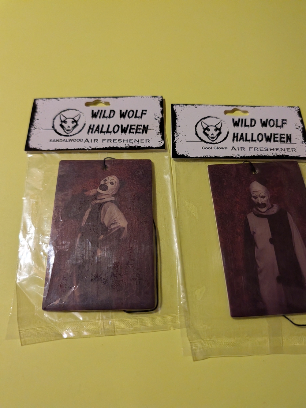 TERRIFIER - ART THE CLOWN HOMEMADE AIR FRESHENERS (2) NEW